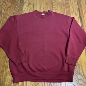 Heavy Vintage 90’s USA BVD Mens XXL Blank Faded Red Crewneck Sweatshirt